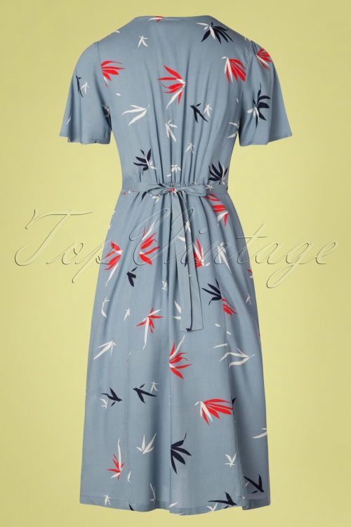 Mademoiselle YéYé - 40s A Lovely Moment Dress in Bamboo Blue 3
