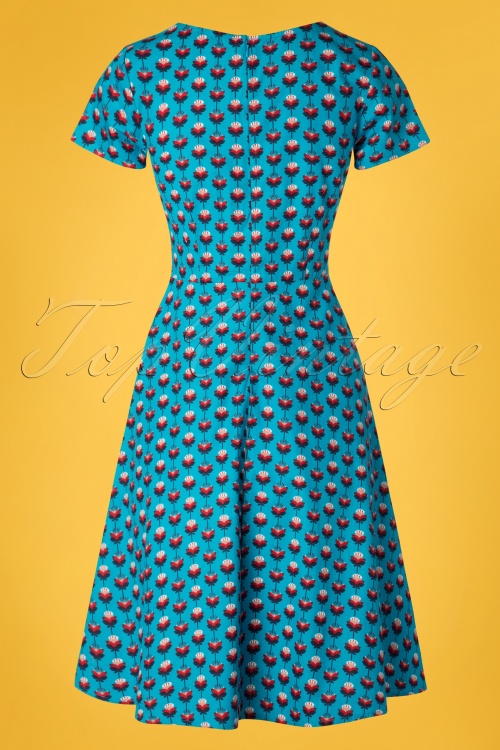 Pretty Vacant - 60s Gloria Dress in Lotus Blue 3