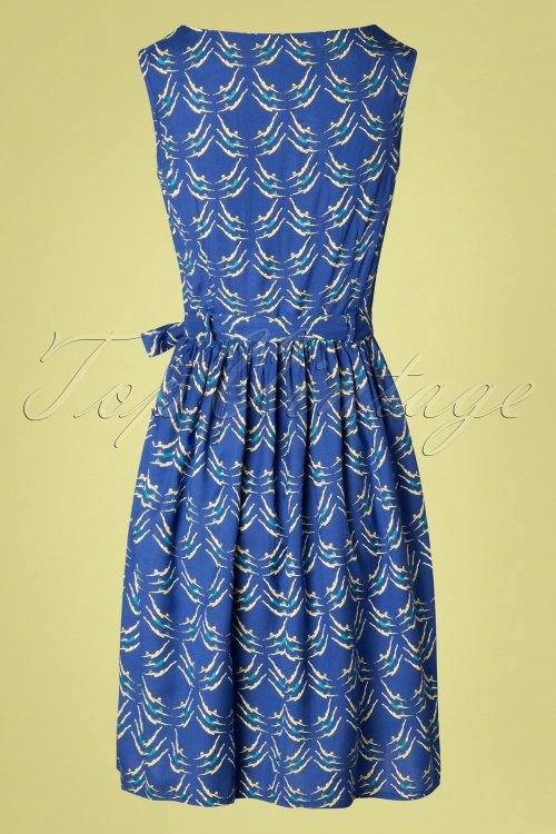Pretty Vacant - 50s Lauren Divers Dress in Blue 3