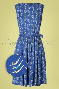 Pretty Vacant - 50s Lauren Divers Dress in Blue 2