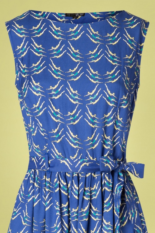 Pretty Vacant - 50s Lauren Divers Dress in Blue 4