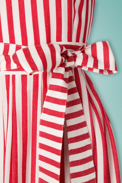 Mademoiselle YéYé - 50s Pick A Cherry Dress in Red and White Stripes 5