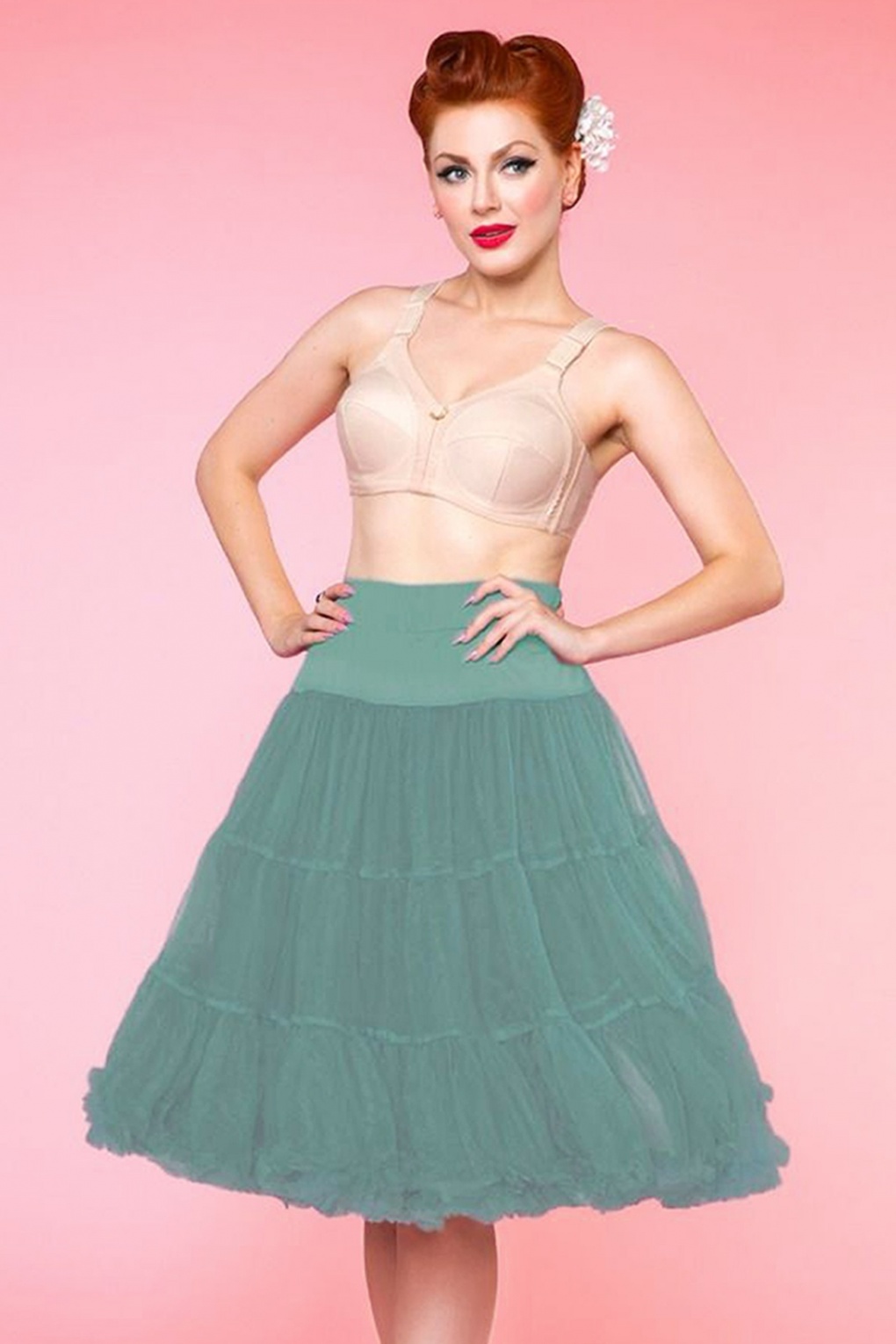 50s Soft Fluffy Petticoat in Light Green