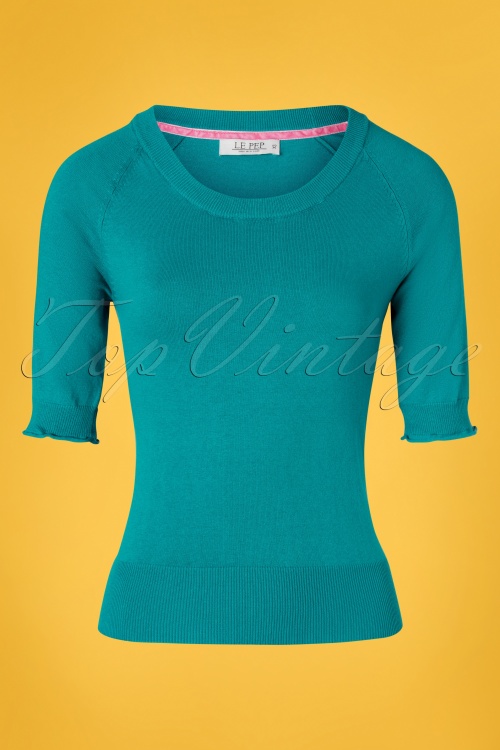 LE PEP - 60s Anky Top in Biscay Bay Blue