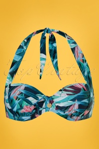 TC Beach - 50s Multiway Bikini Top in Tropical Flowers 4