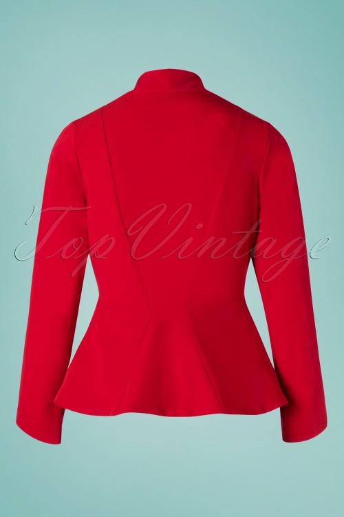 Miss Candyfloss - Clemence Jacket Années 40 en Rouge  2