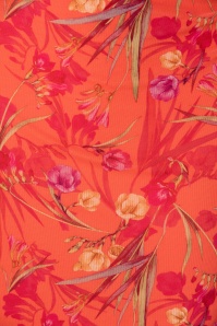 Smash! - 60s Melinda Floral Pencil Dress in Orange 4