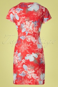 Smash! - 60s Okaina Floral Pencil Dress in Red 5