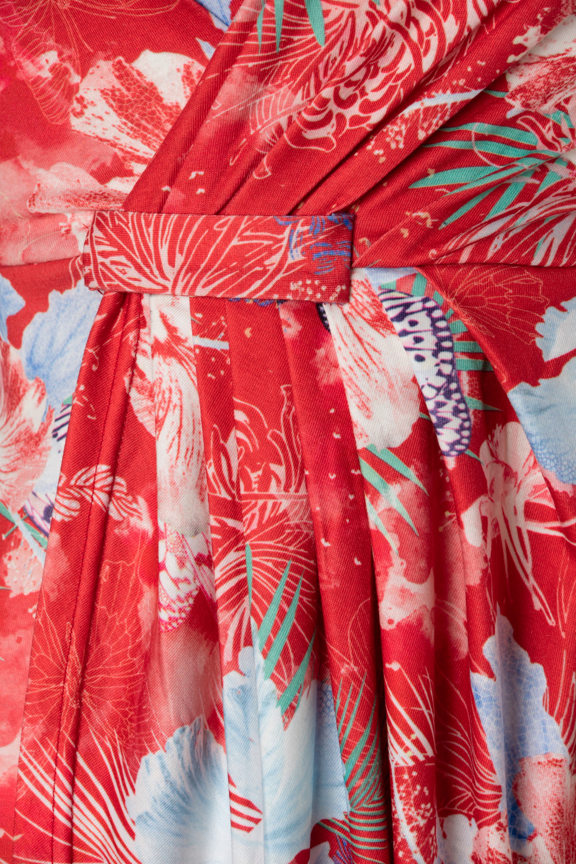 Smash! - Okaina penciljurk met bloemenprint in rood 4