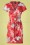 Smash! - 60s Okaina Floral Pencil Dress in Red 2