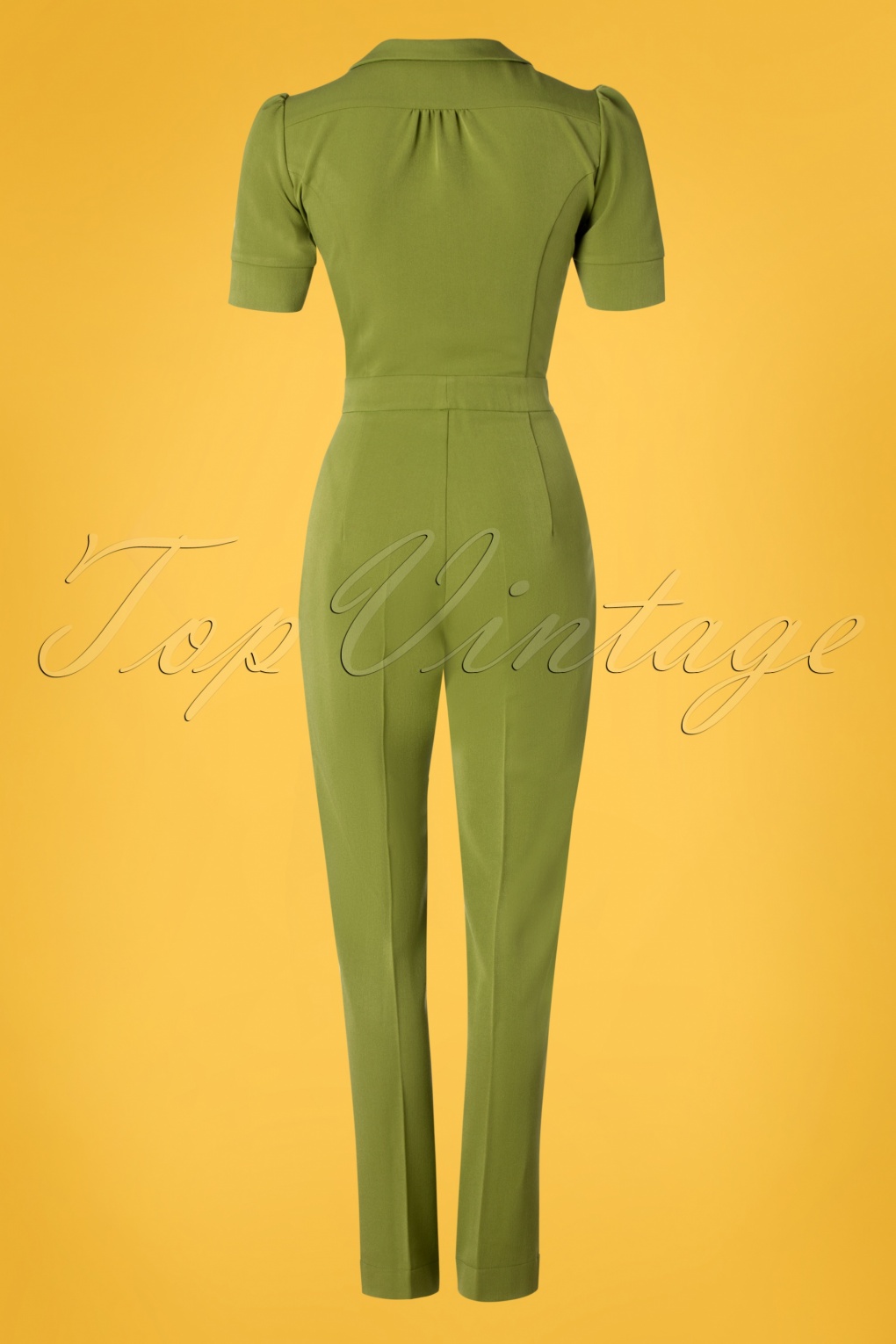 40s Classic Jumpsuit in Olive Green