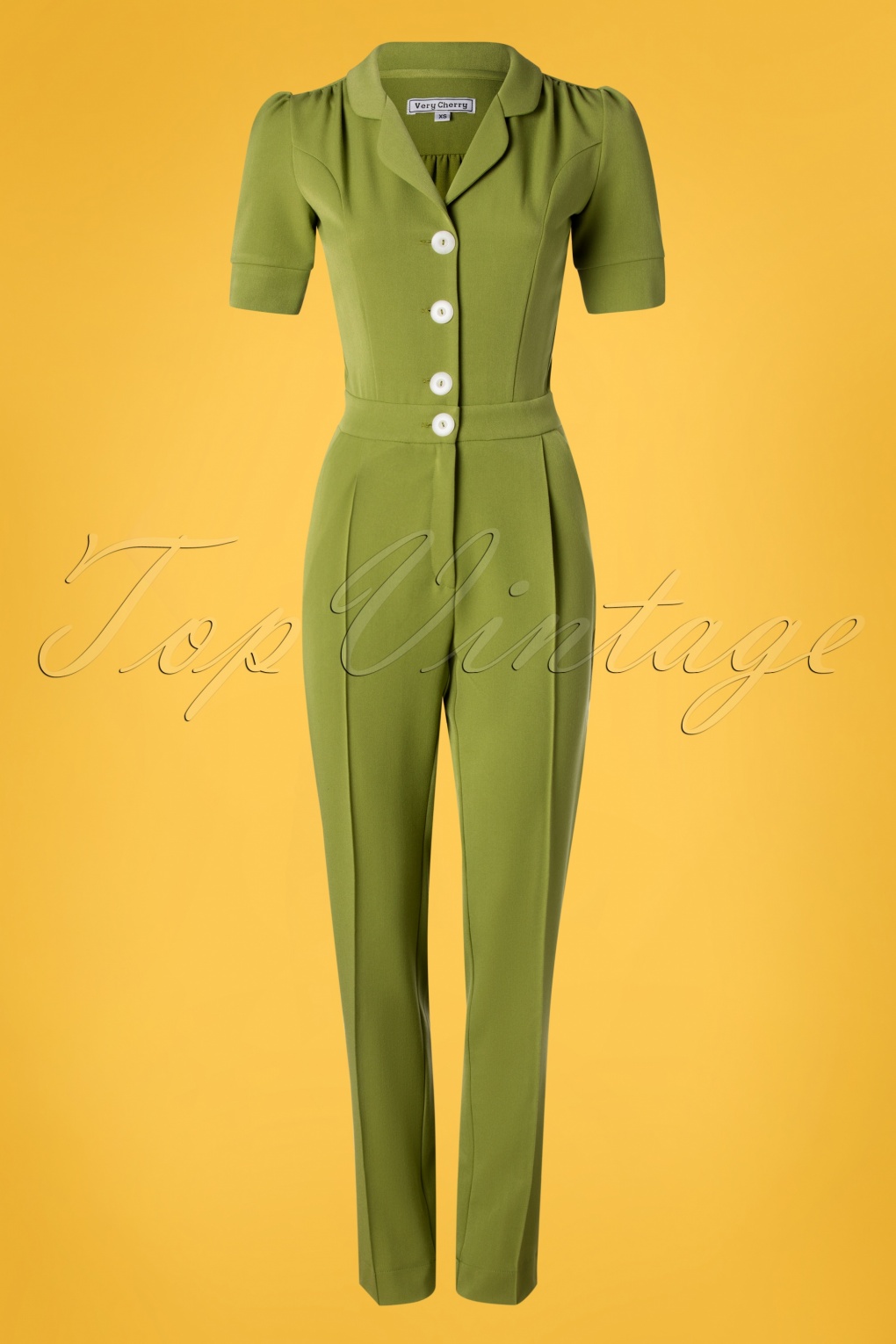 40s Classic Jumpsuit in Olive Green