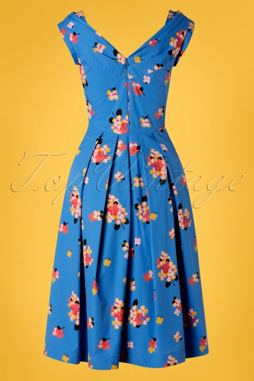 Emily and Fin - Florence Sweet Summer Blooms-jurk in blauw 5