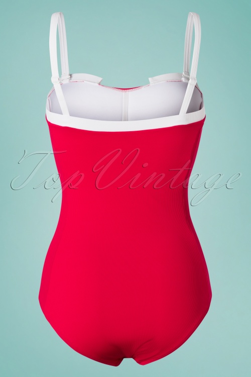 Tweka - 60s Gwendolyn Swimsuit in Red and White 5