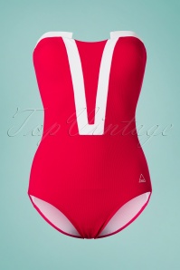 Tweka - 60s Gwendolyn Swimsuit in Red and White 3