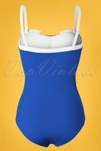 Tweka - 60s Gwendolyn Swimsuit in Blue and White 5