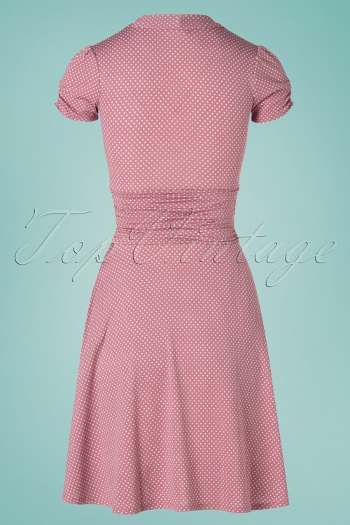 Retrolicious - 50s Debra Pin Dot Swing Dress in Lilac Pink 5