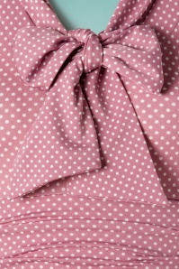 Retrolicious - Debra Pin Dot Swing-Kleid in Fliederrosa 4