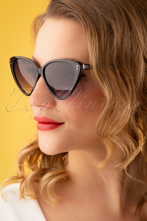 Collectif Clothing - Amie Sunglasses Années 50 en Noir 2