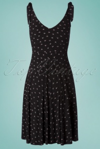 Topvintage Boutique Collection - Brooke Bow Swing-Kleid in Schwarz und Pink 5