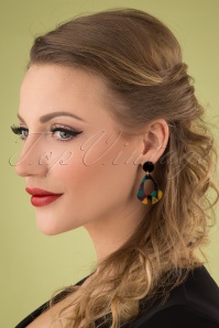 Collectif Clothing - Colourful Triangle Earrings Années 50 en Multi