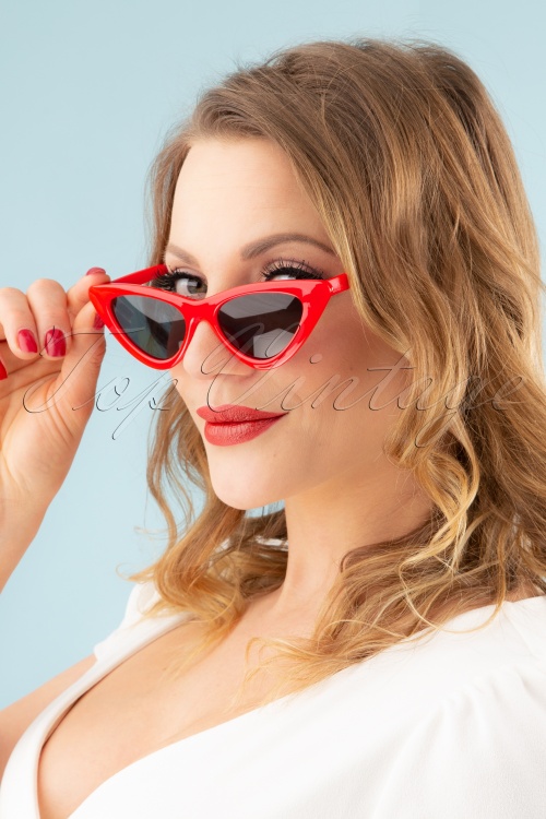 Banned Retro - Rosabel Sunglasses Années 60 en Rouge