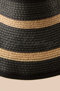 Amici - 50s Catlonia Straw Visor Hat in Black 3