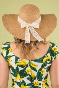 Banned Retro - 50s Holiday Inn Straw Hat in Natural 2