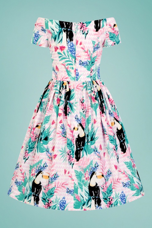 Bunny - 50s Raphaella Toucan Dress in Pink 7