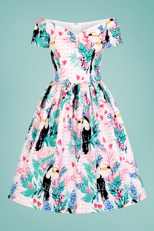 Bunny - 50s Raphaella Toucan Dress in Pink 2