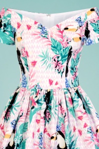 Bunny - 50s Raphaella Toucan Dress in Pink 4