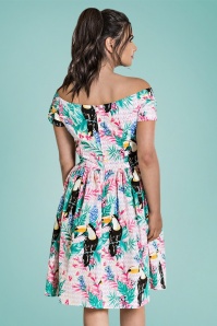 Bunny - 50s Raphaella Toucan Dress in Pink 6