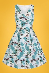 Bunny - Nissi Swing Dress Années 50 en Bleu Hawaï 2
