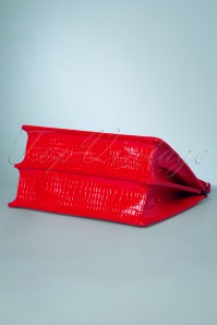 Banned Retro - 50s Solange Crocodile Lock Bag in Red 5