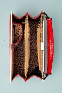 Banned Retro - 50s Solange Crocodile Lock Bag in Red 4