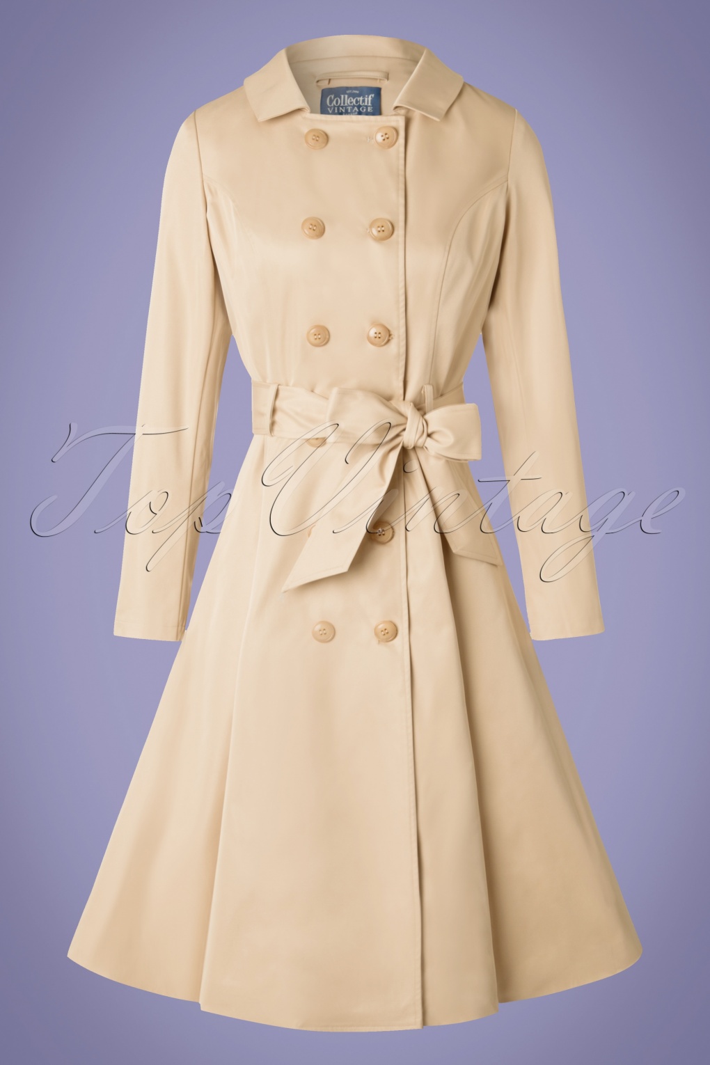 40s Korrina Swing Trench Coat In Beige