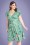 50s Midori Floral Dress in Mint