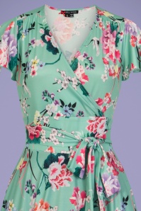 Bunny - Midori Floral Dress Années 50 en Menthe 4
