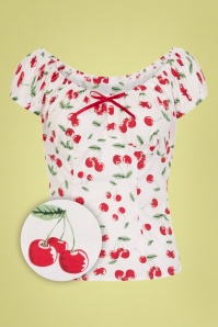 Bunny - 50s Sweetie Top in White