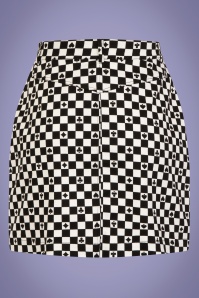 Bunny - 60s Pokerface Mini Skirt in Black and White 2