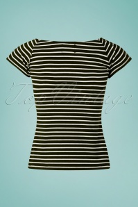 Bunny - 50s Verity Top in Black and White Stripes 2