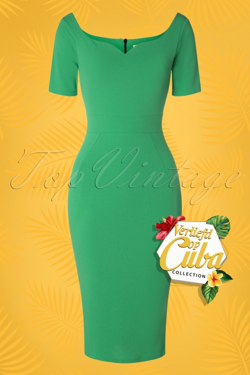 Vintage Chic for Topvintage - 50s Guapa Pencil Dress in Emerald 2