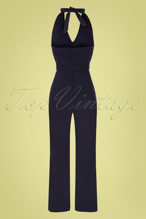 Collectif Clothing - Bella Jumpsuit in Marineblau 4