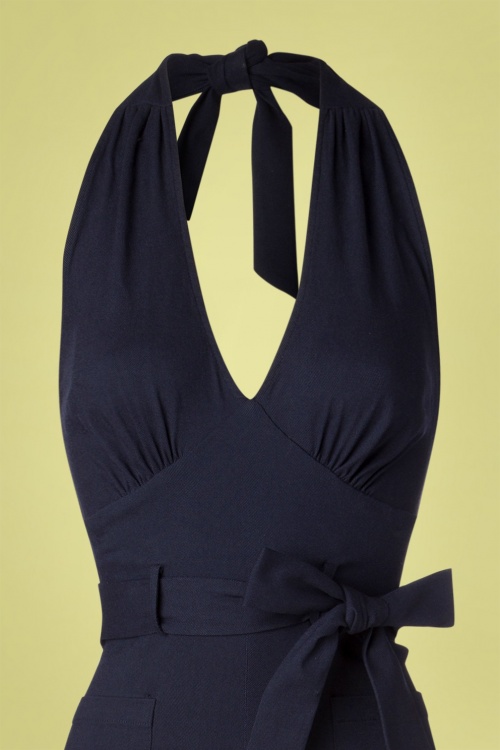 Collectif Clothing - 50s Bella Jumpsuit in Navy 3
