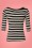 Topvintage Boutique Collection - 50s Janice Stripes Top in Black and White 3