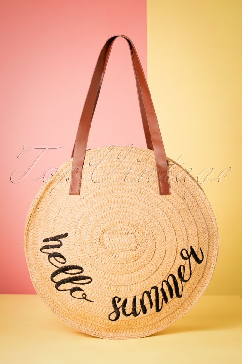 Vixen - 50s Hello Summer Wicker Bag in Brown