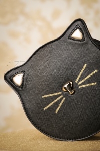 Vixen - Molly Cat Face Handbag Années 50 en Noir 2