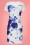 Smashed Lemon - 60s Peggy Floral Pencil Dress in Ivory and Blue 3