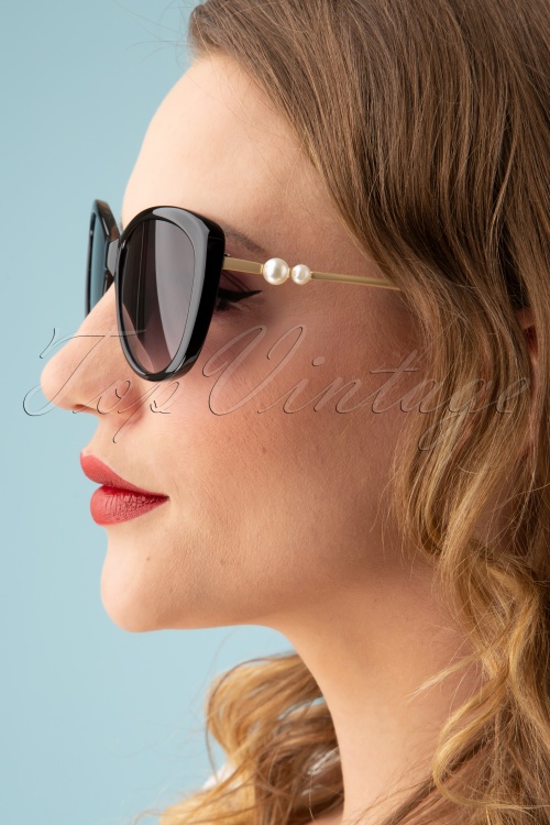 Darling Divine - Oh My Pearl Sunglasses Années 50 en Noir 2