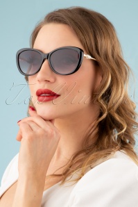 Darling Divine - Oh My Pearl Sunglasses Années 50 en Noir